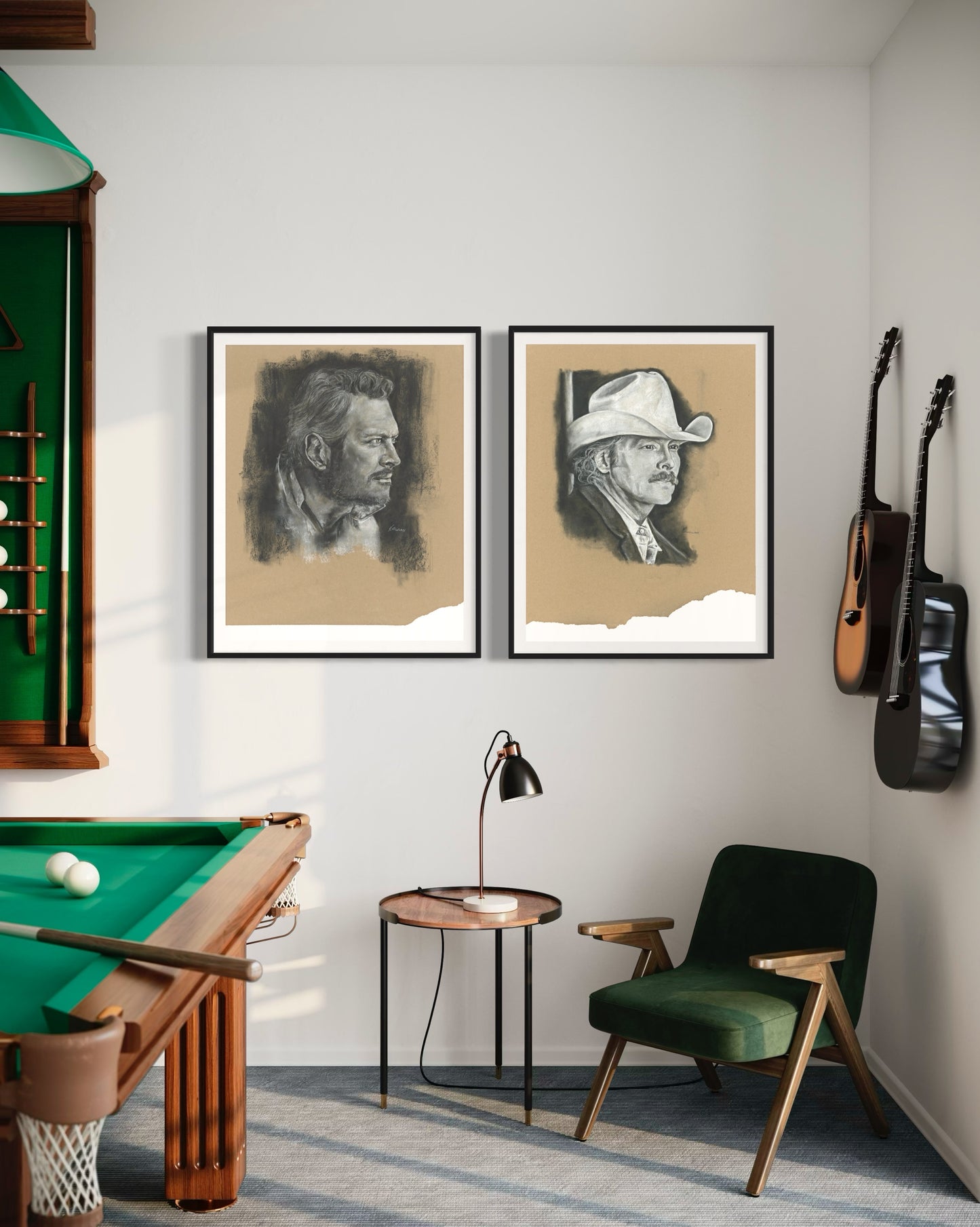 PRINT Blake Shelton Charcoal Portrait