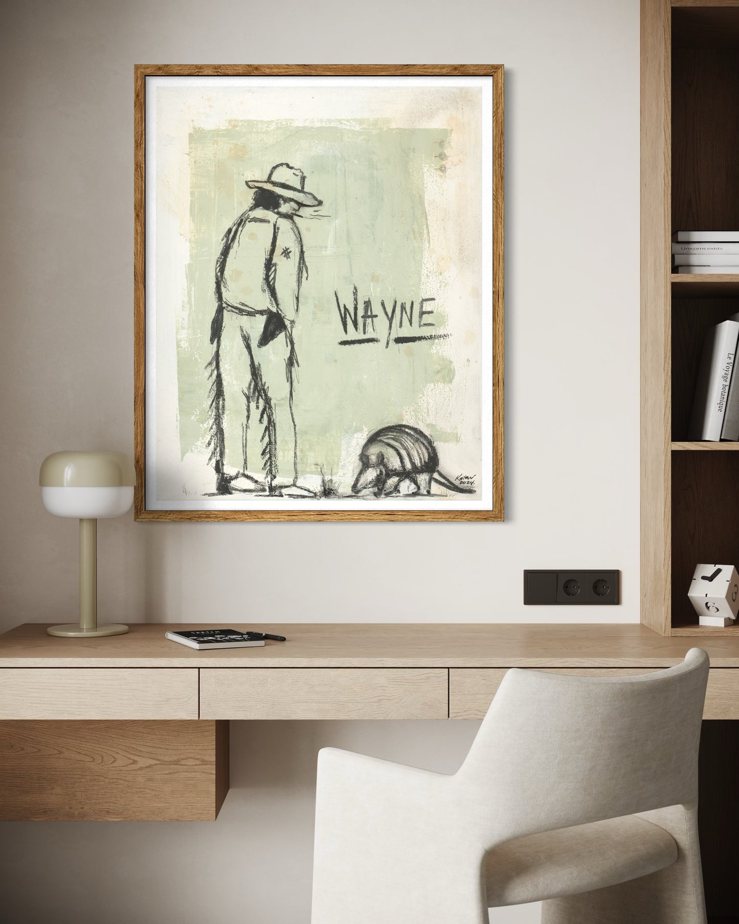 Western Art Print - Pastel Cowboy Wayne