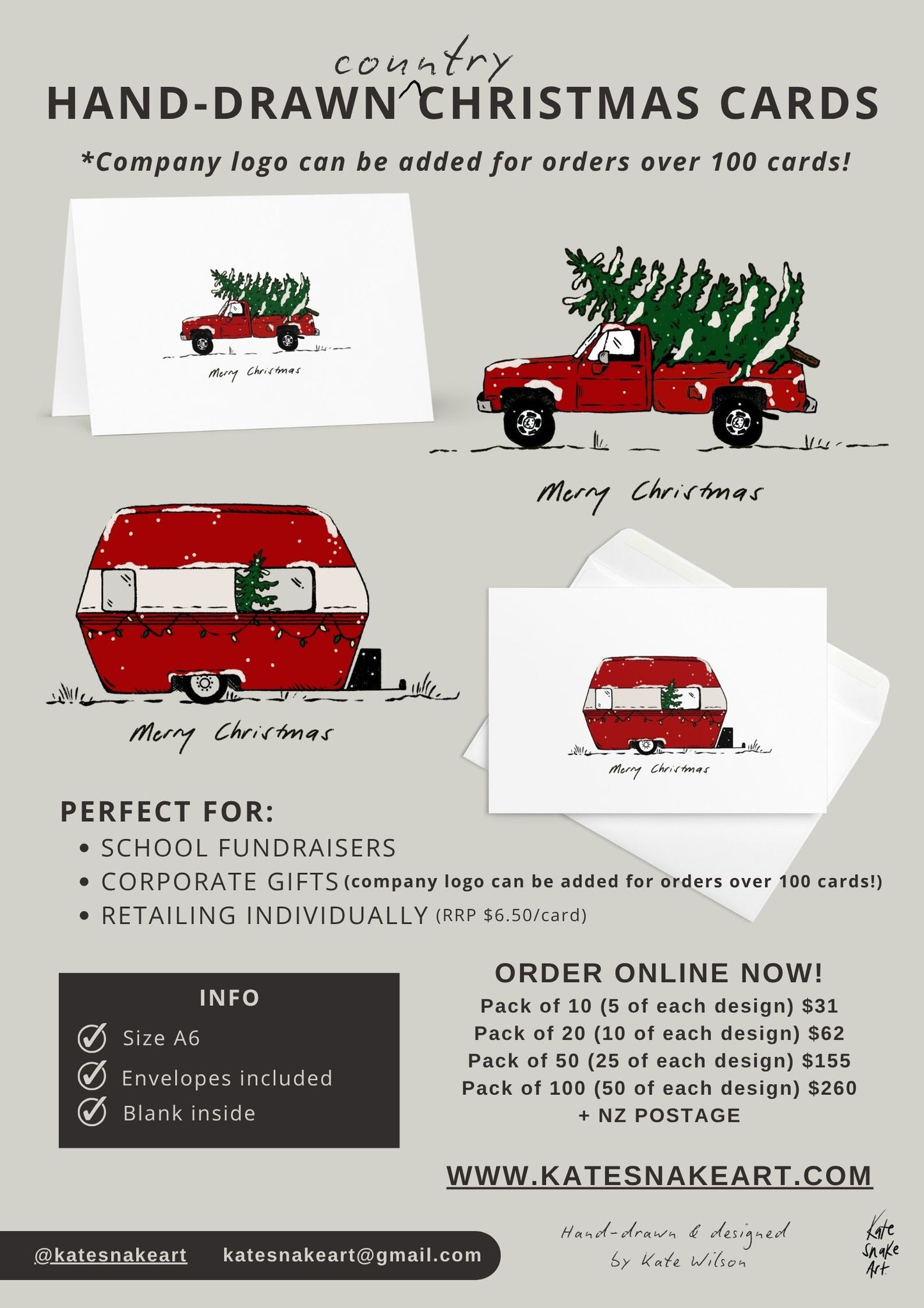 Country Christmas Card Set