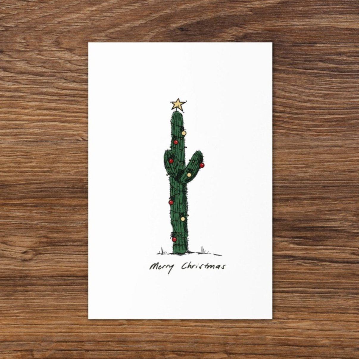 Country Cactus Christmas Card