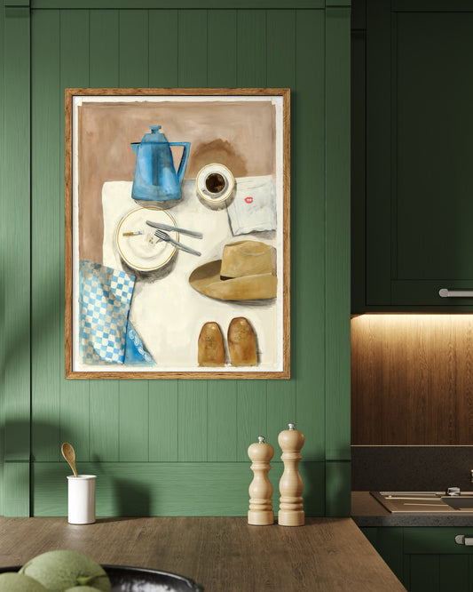 Western Art Print - Cowboy Supper