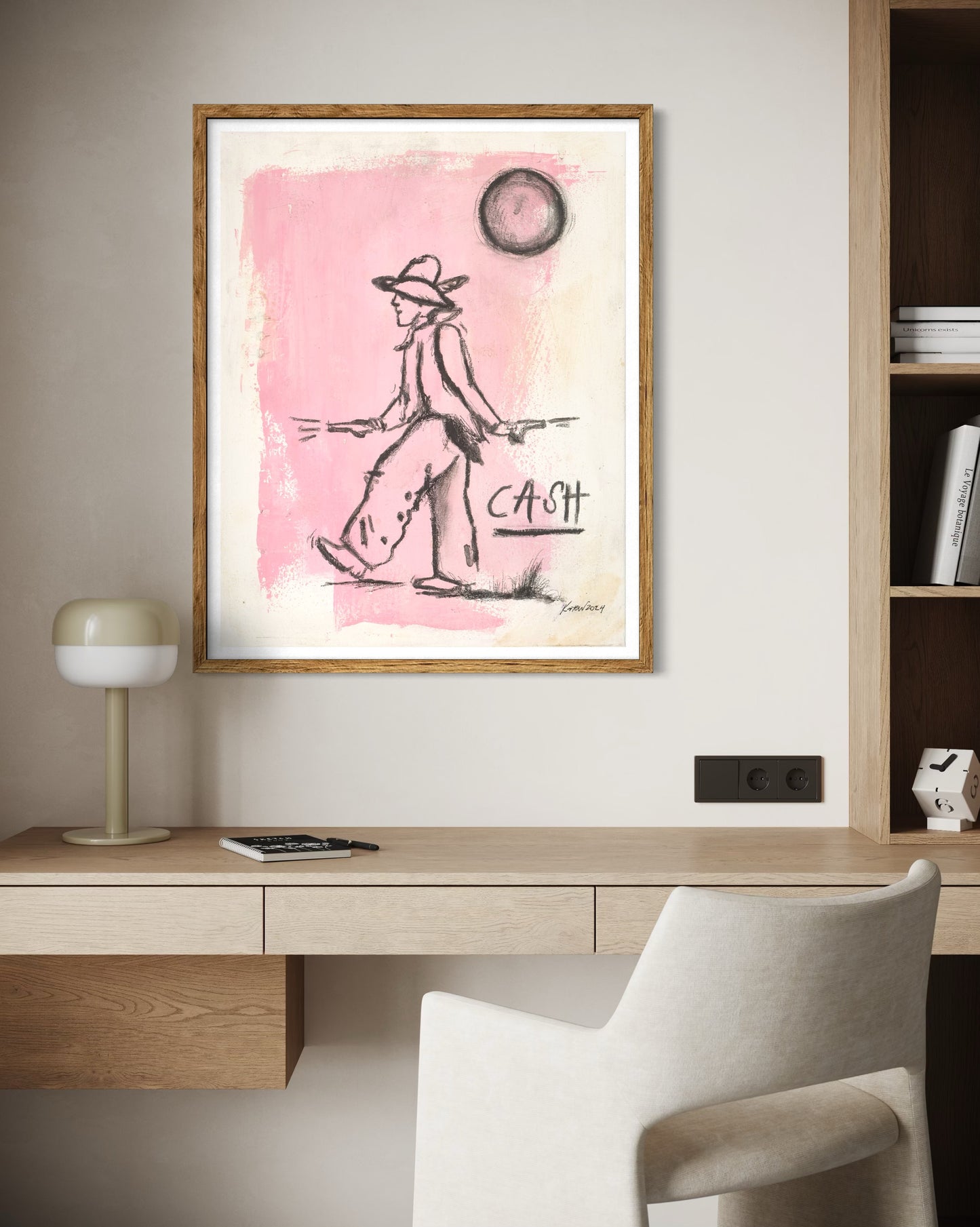 Western Art Print - Pastel Cowboy Cash
