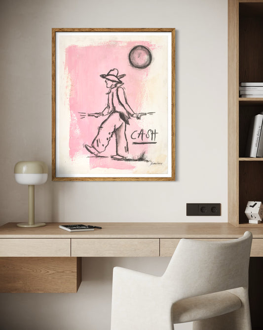 Western Art Print - Pastel Cowboy Cash