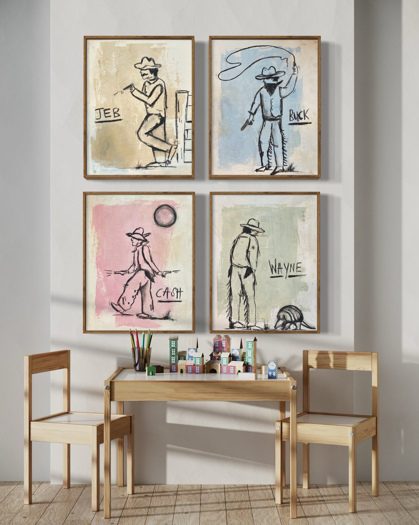 PRINT Pastel Cowboy Buck