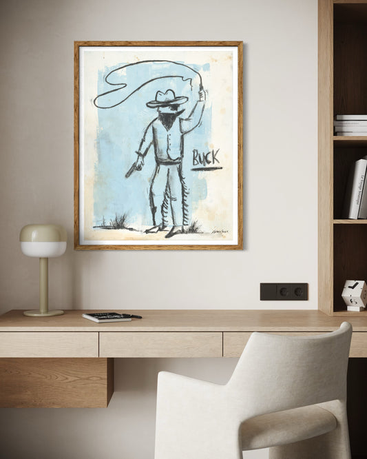 PRINT Pastel Cowboy Buck