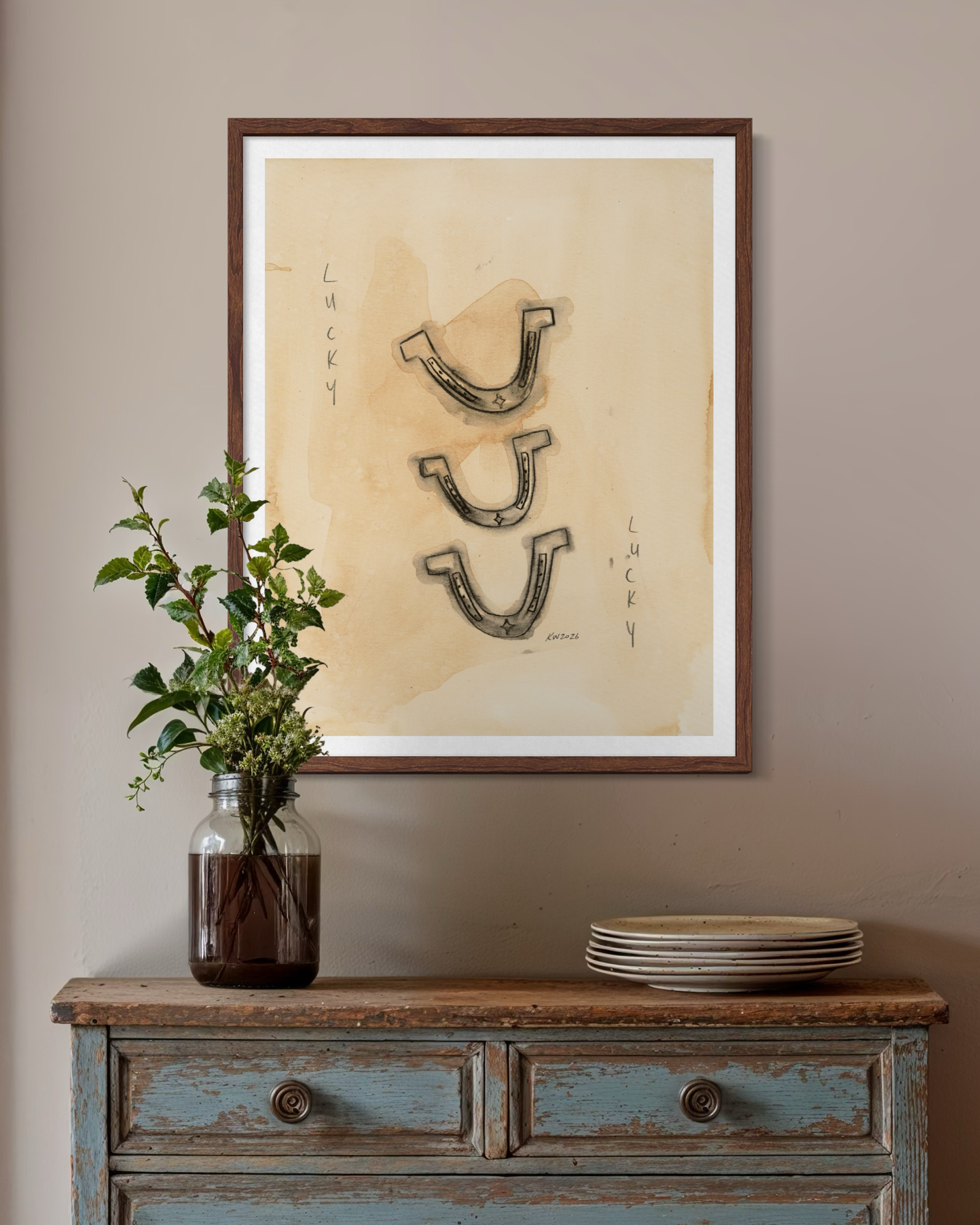 Western Art Print - Lucky You