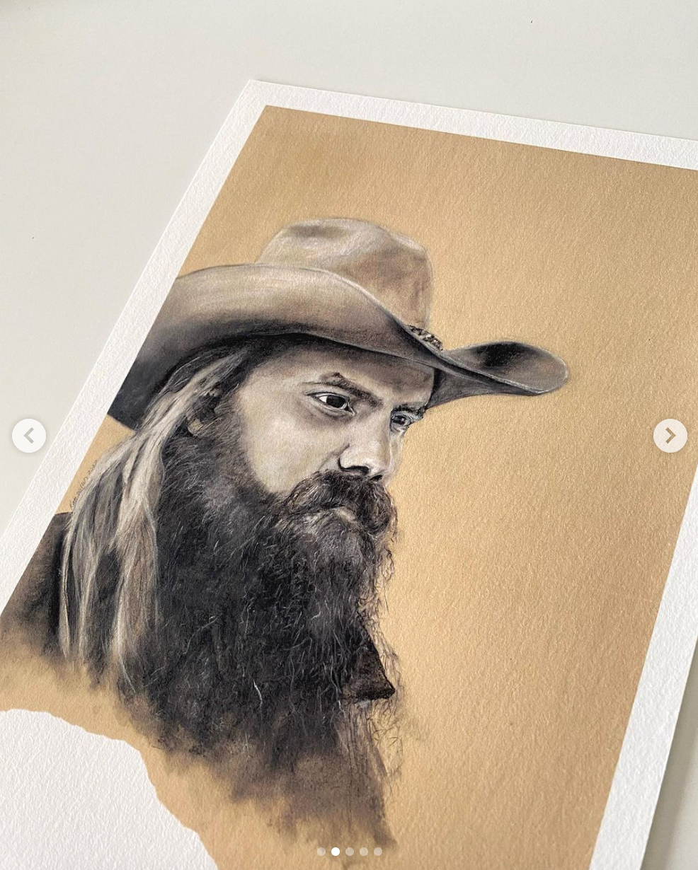 PRINT Chris Stapleton Charcoal Portrait