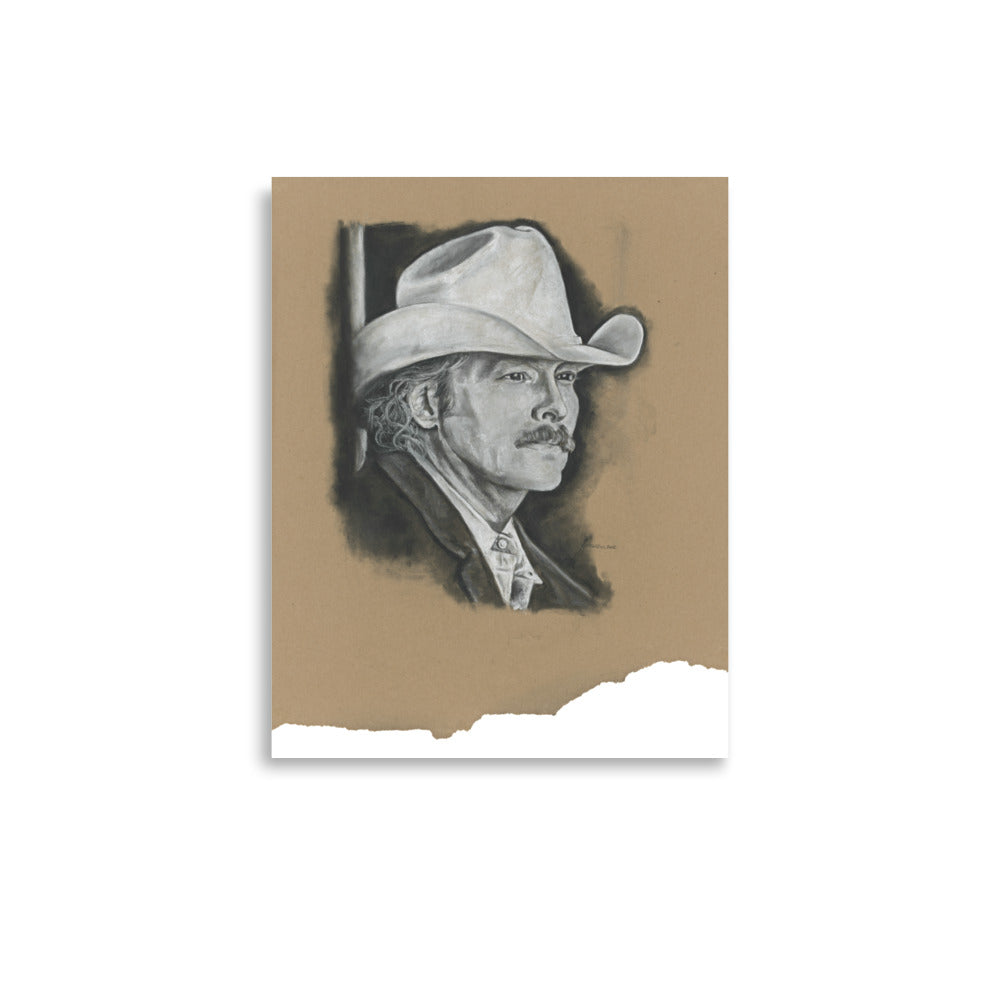 PRINT Alan Jackson Charcoal Portrait